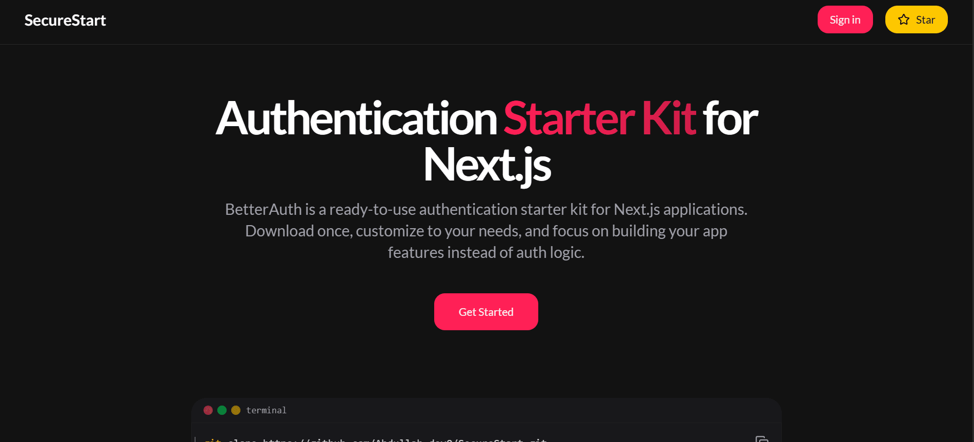 SecureStart - BetterAuth Kit